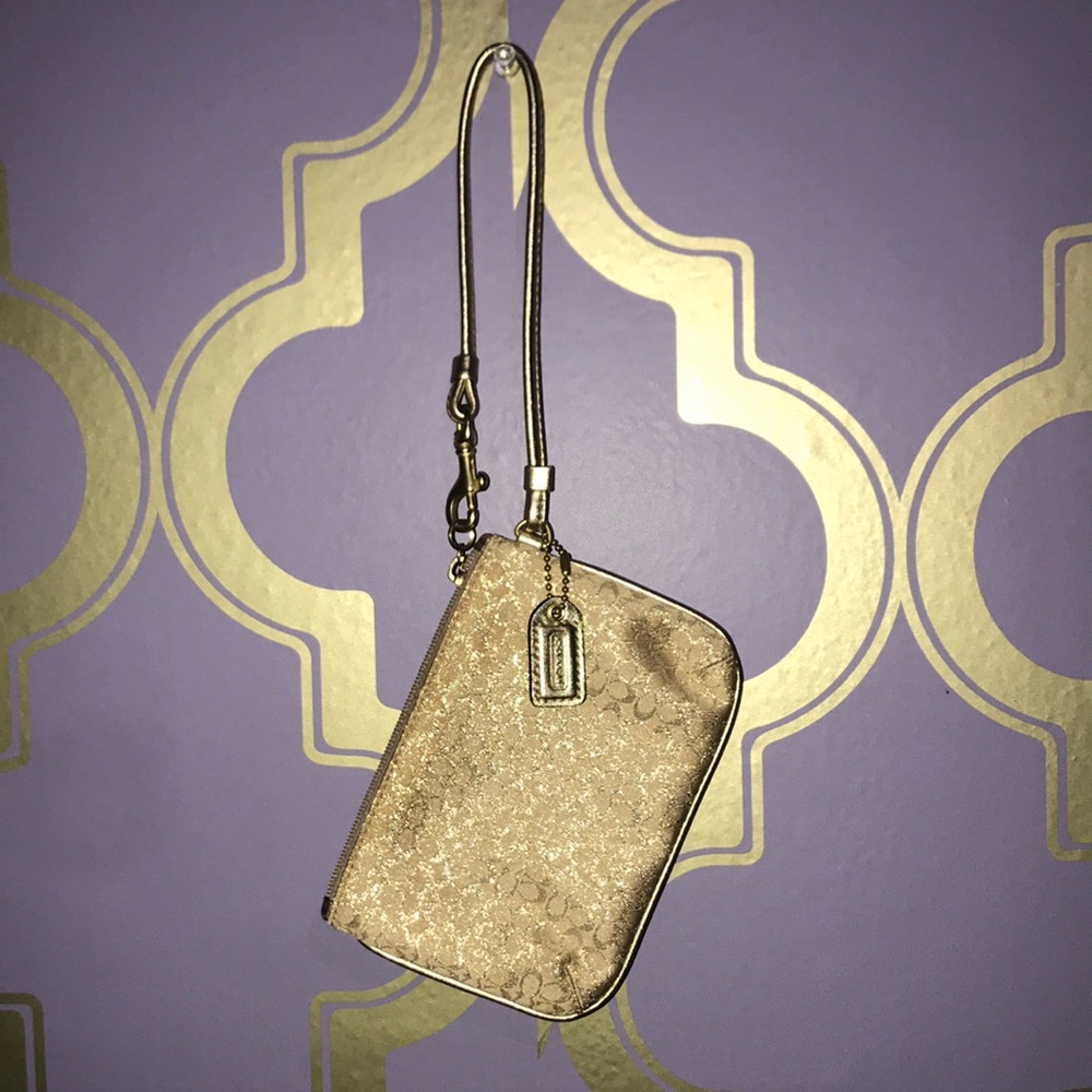 Coach gold wristlet